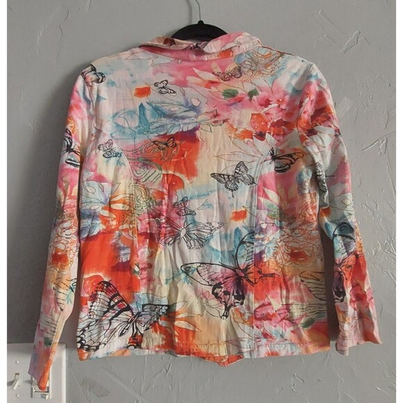 Shanak women's jacket size S, decoration with butterfly, sequins,Paisley, Button - Picture 3 of 12